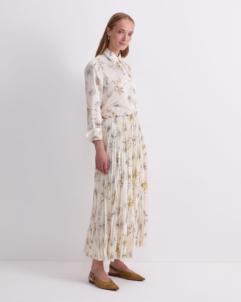 Yara Pleated Skirt in MULTI WHITE