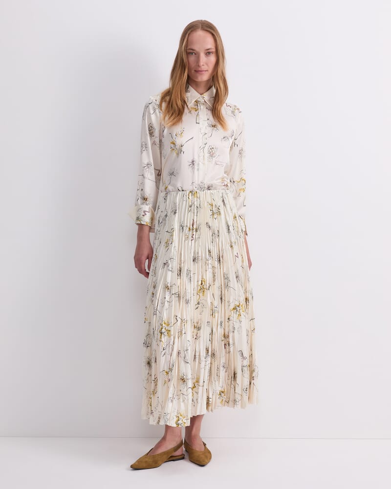 Yara Pleated Skirt in MULTI WHITE