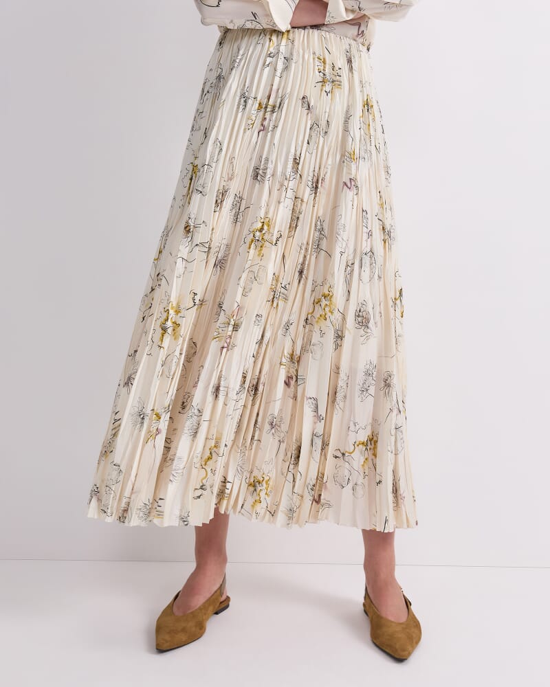 Yara Pleated Skirt in MULTI WHITE