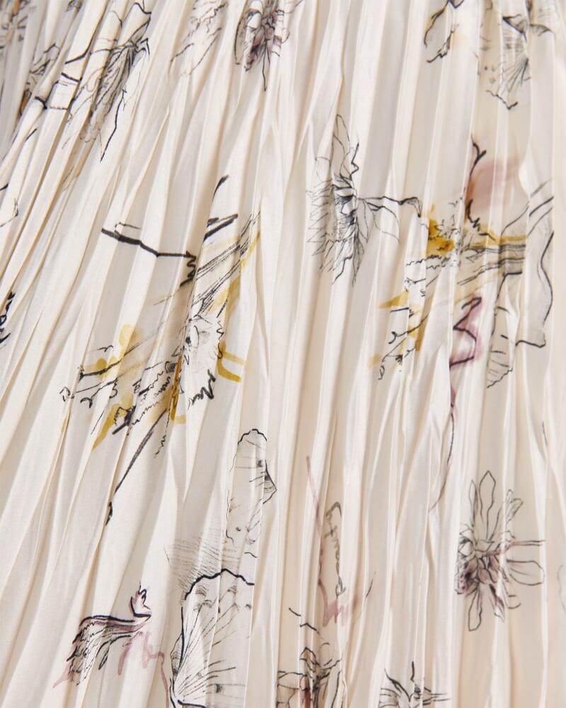 Yara Pleated Skirt in MULTI WHITE