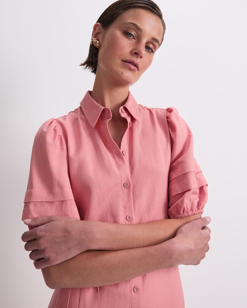 Lola Midi Dress in DARK PINK