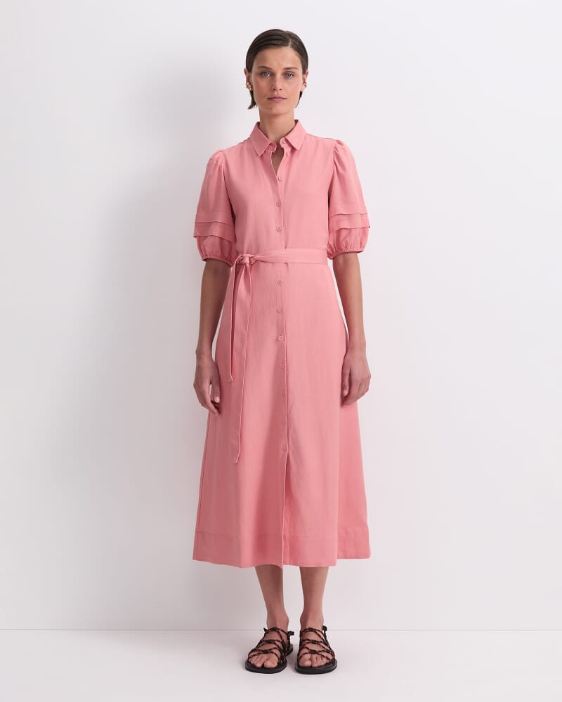 Lola Midi Dress in DARK PINK