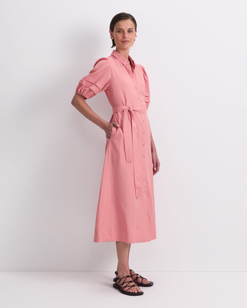 Lola Midi Dress in DARK PINK