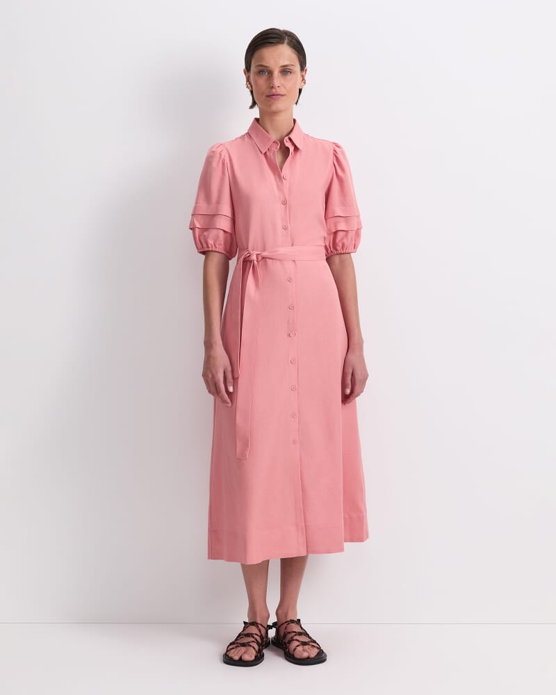 Lola Midi Dress in DARK PINK