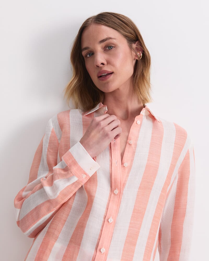 Magnolia Shirt in ORANGE/WHITE