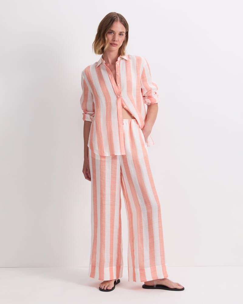 Magnolia Wide Leg Pant in ORANGE/WHITE