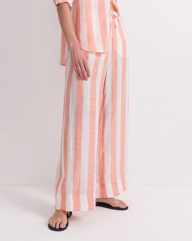 Magnolia Wide Leg Pant in ORANGE/WHITE