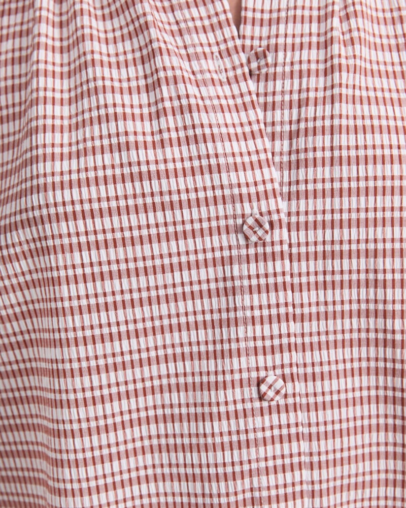 Aster Cotton Blend Shirt in ORANGE/WHITE