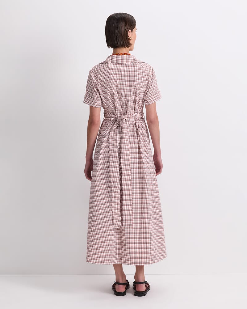 Aster Midi Dress in ORANGE/WHITE