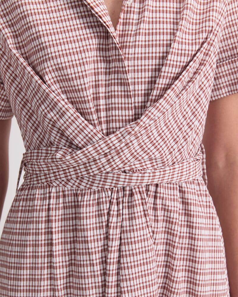 Aster Midi Dress in ORANGE/WHITE