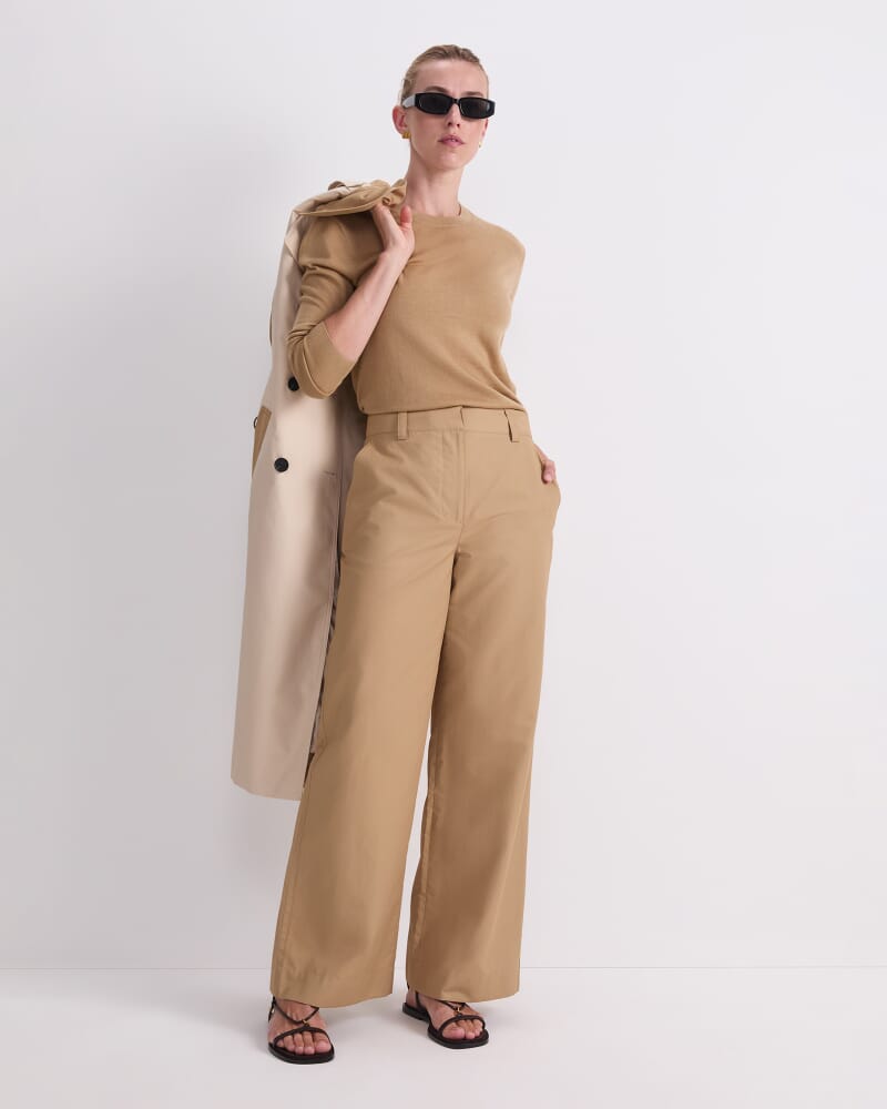 Audrey Wide Leg Pant in PEBBLE