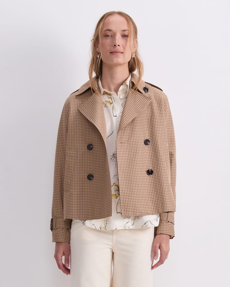 Audrey Crop Check Trench in MULTI