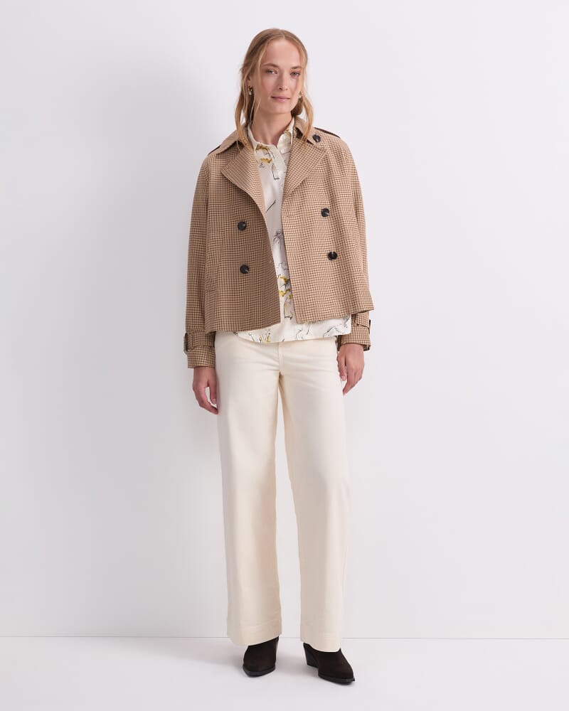 Audrey Crop Check Trench in MULTI