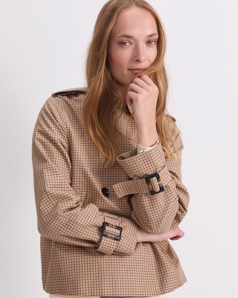 Audrey Crop Check Trench in MULTI