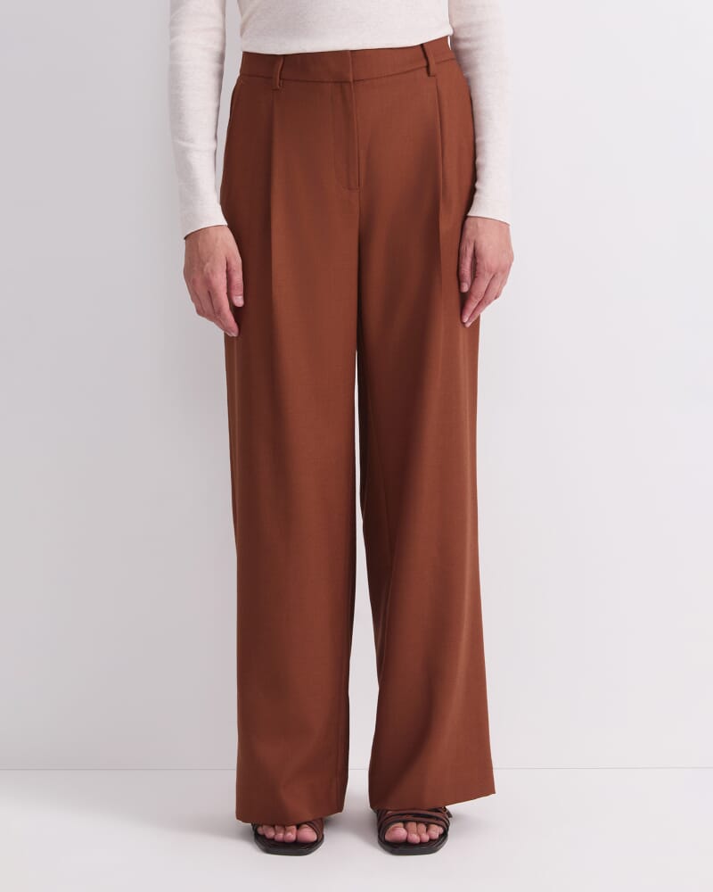 Wren Pleat Pant in CIGAR