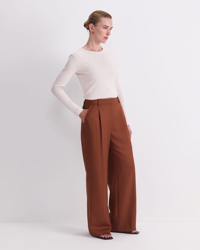 Wren Pleat Pant in CIGAR