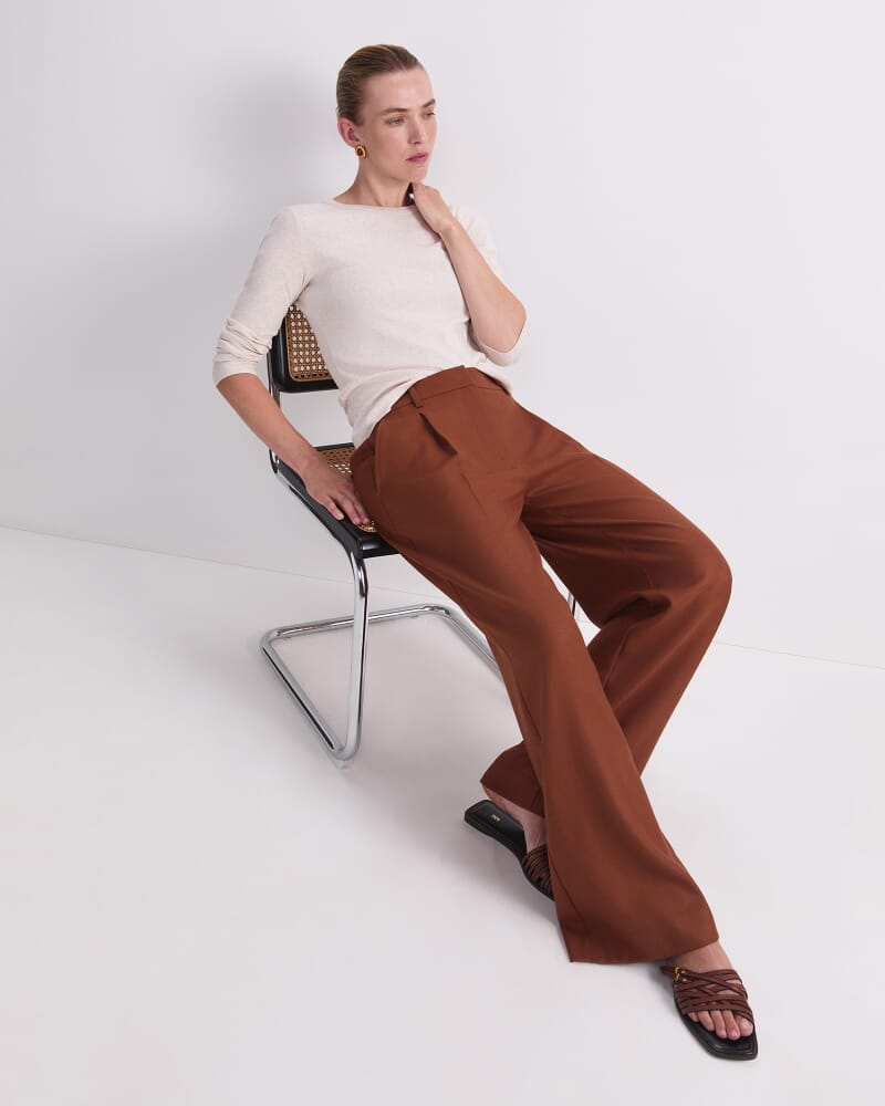 Wren Pleat Pant in CIGAR