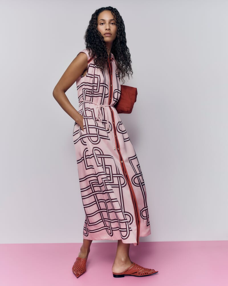 Rhodes Print Shirt Dress in PINK MULTI