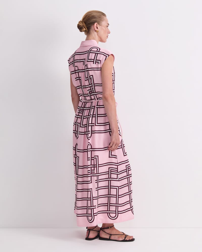 Rhodes Print Shirt Dress in PINK MULTI