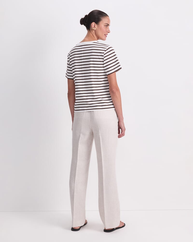 Karly Stripe Tee in WHITE/CHOC