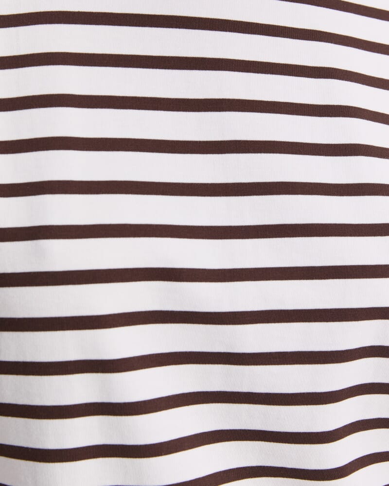 Karly Stripe Tee in WHITE/CHOC
