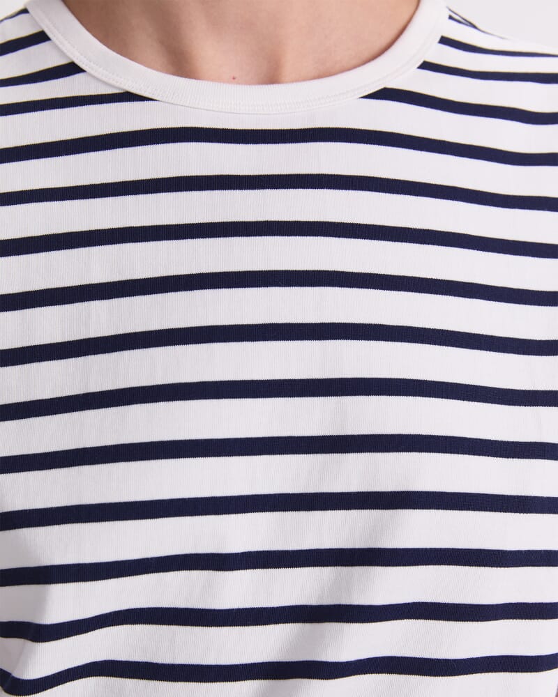 Karly Stripe Tee in WHITE/NAVY