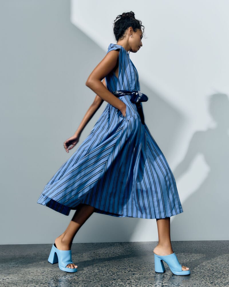 Jade Stripe Dress in BLUE MULTI