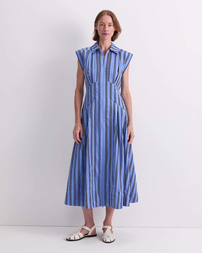 Jade Stripe Dress in BLUE MULTI