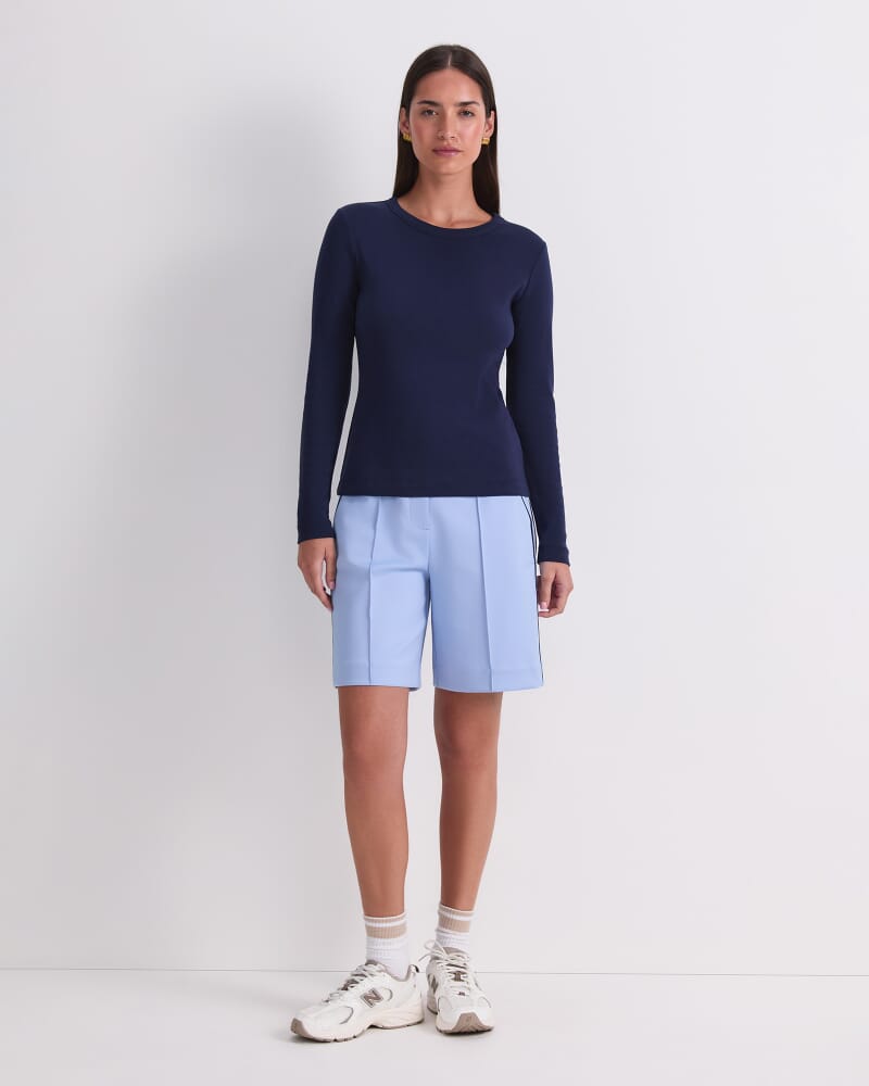 Heidi Long Sleeve Crew Neck in NAVY