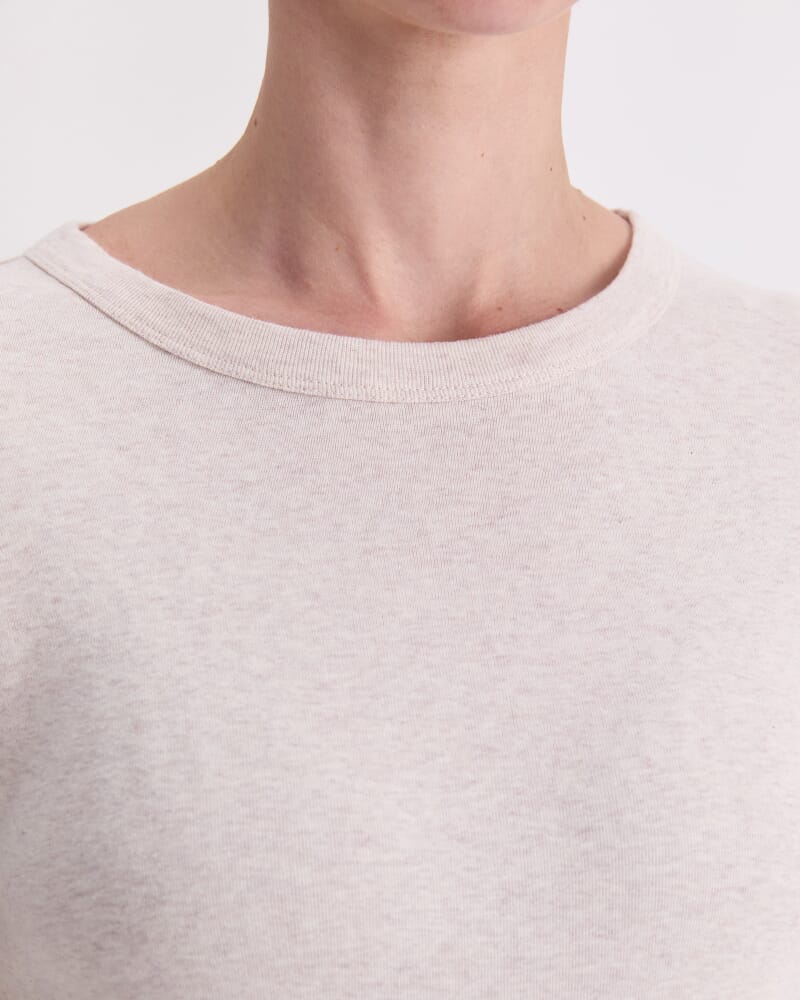 Heidi Long Sleeve Crew Tee in OATMEAL MELANGE