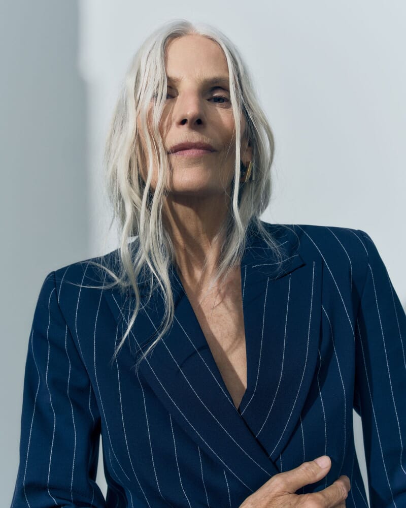 Mya Pinstripe Blazer in NAVY/WHITE