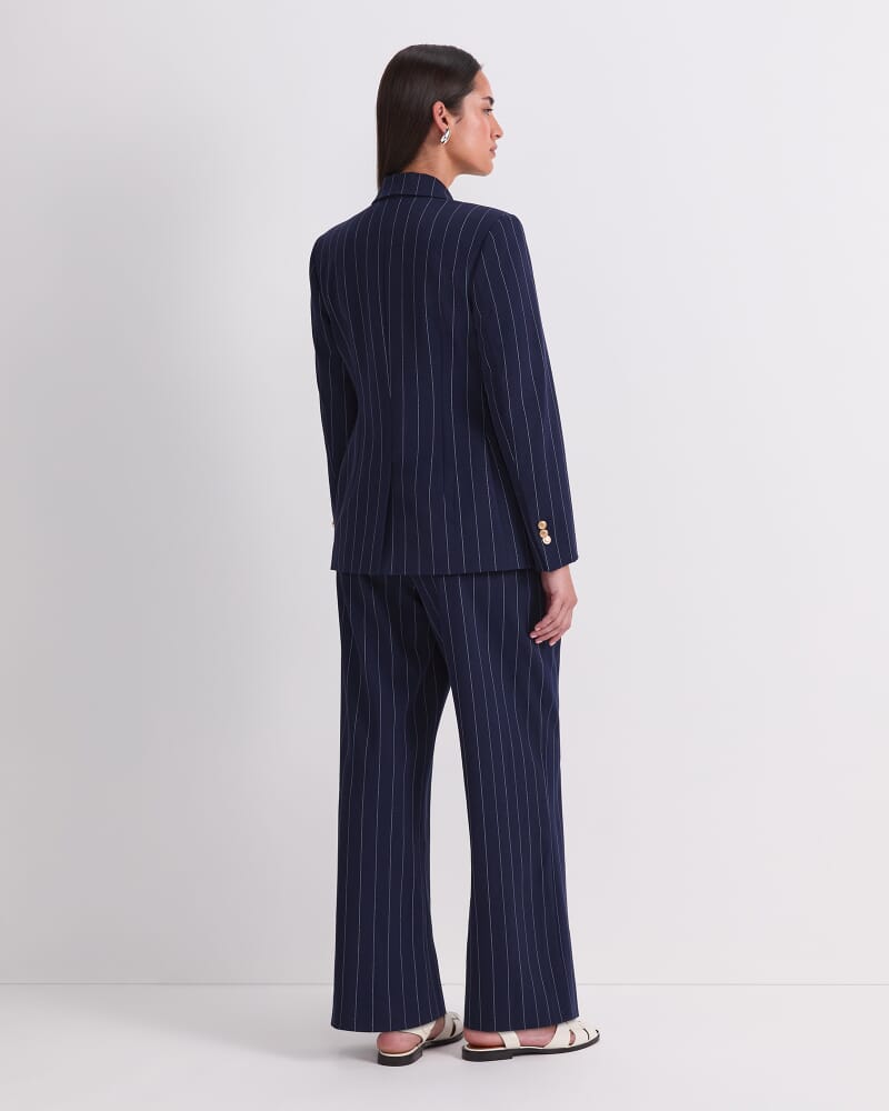 Mya Pinstripe Blazer in NAVY/WHITE