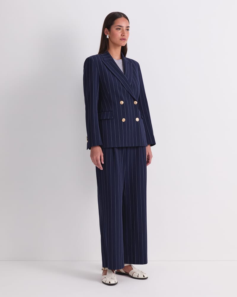 Mya Pinstripe Blazer in NAVY/WHITE