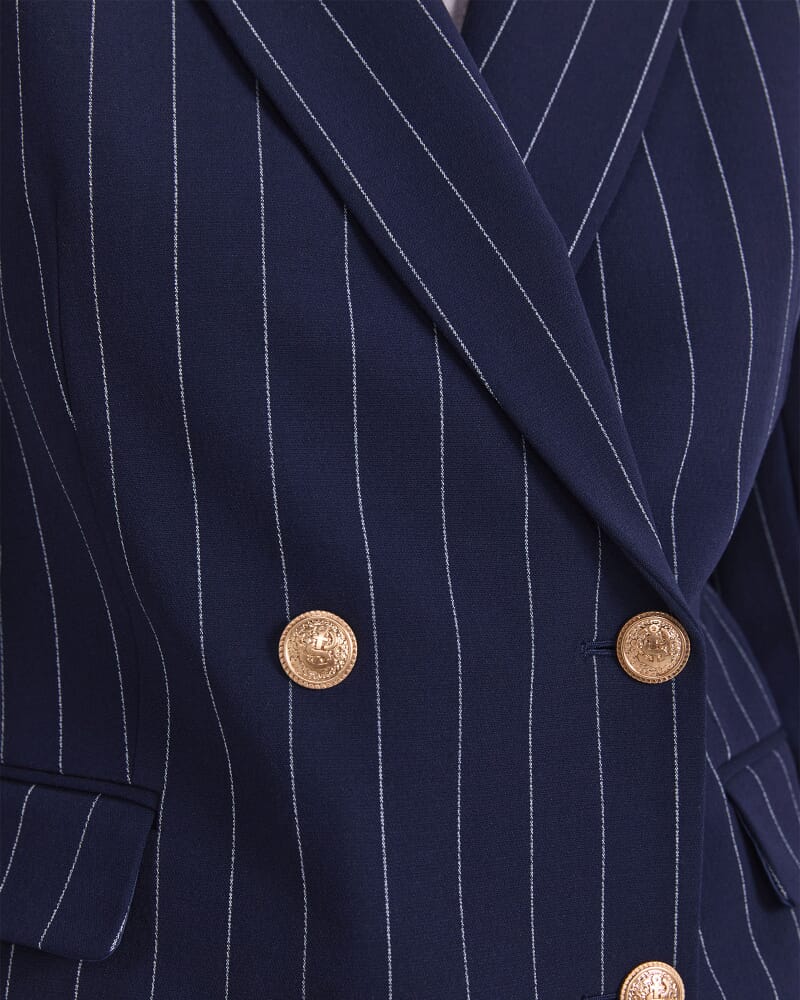 Mya Pinstripe Blazer in NAVY/WHITE