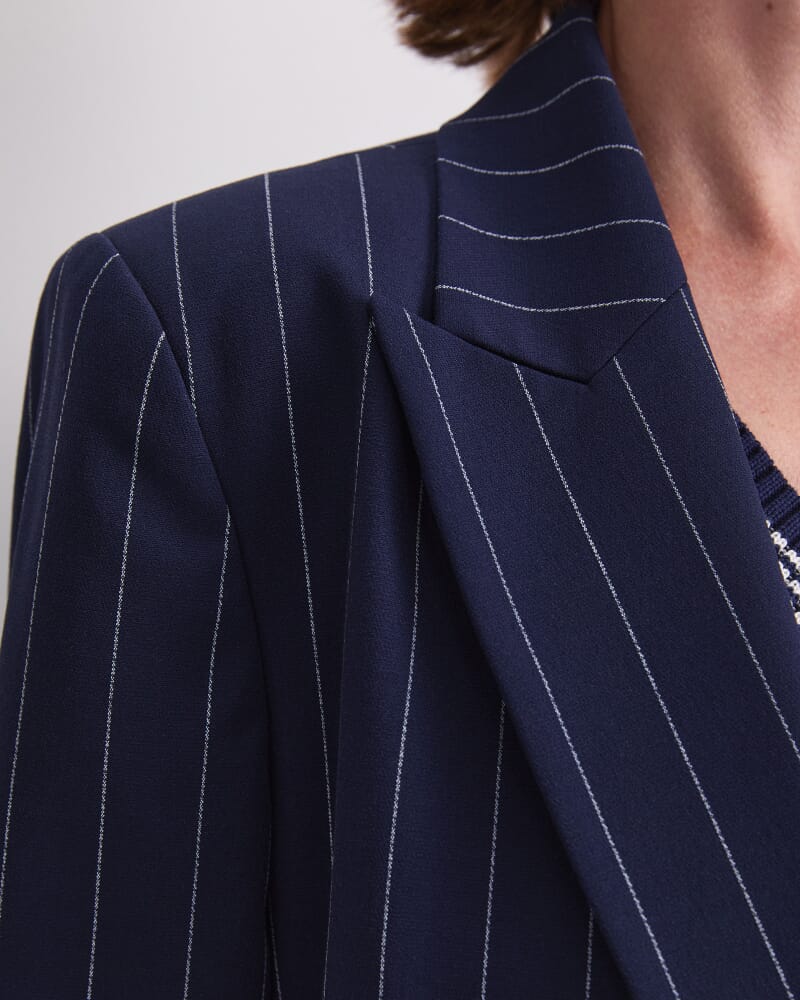 Mya Pinstripe Blazer in NAVY/WHITE