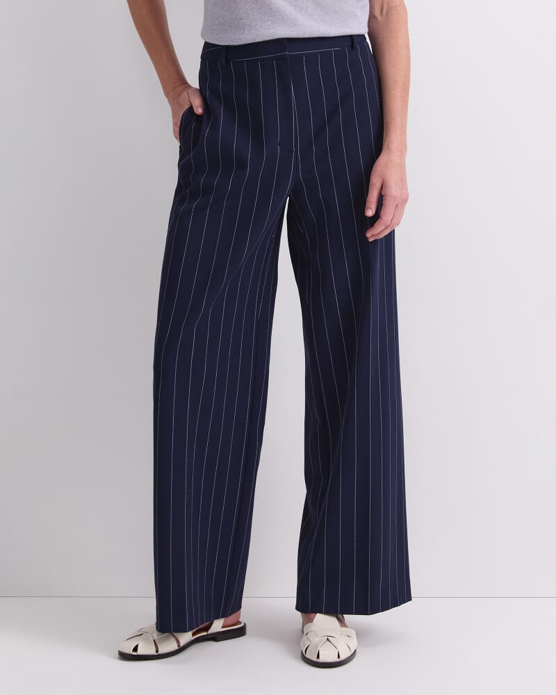 Mya Pinstripe Pant in NAVY/WHITE