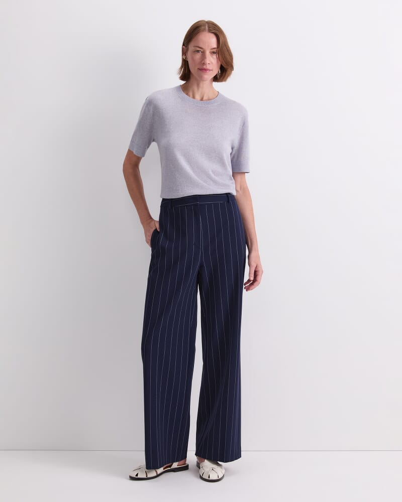 Mya Pinstripe Pant in NAVY/WHITE