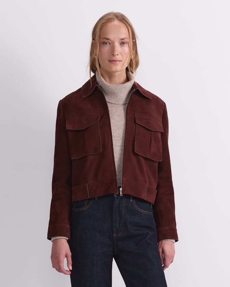 Lolita Suede Jacket in COGNAC