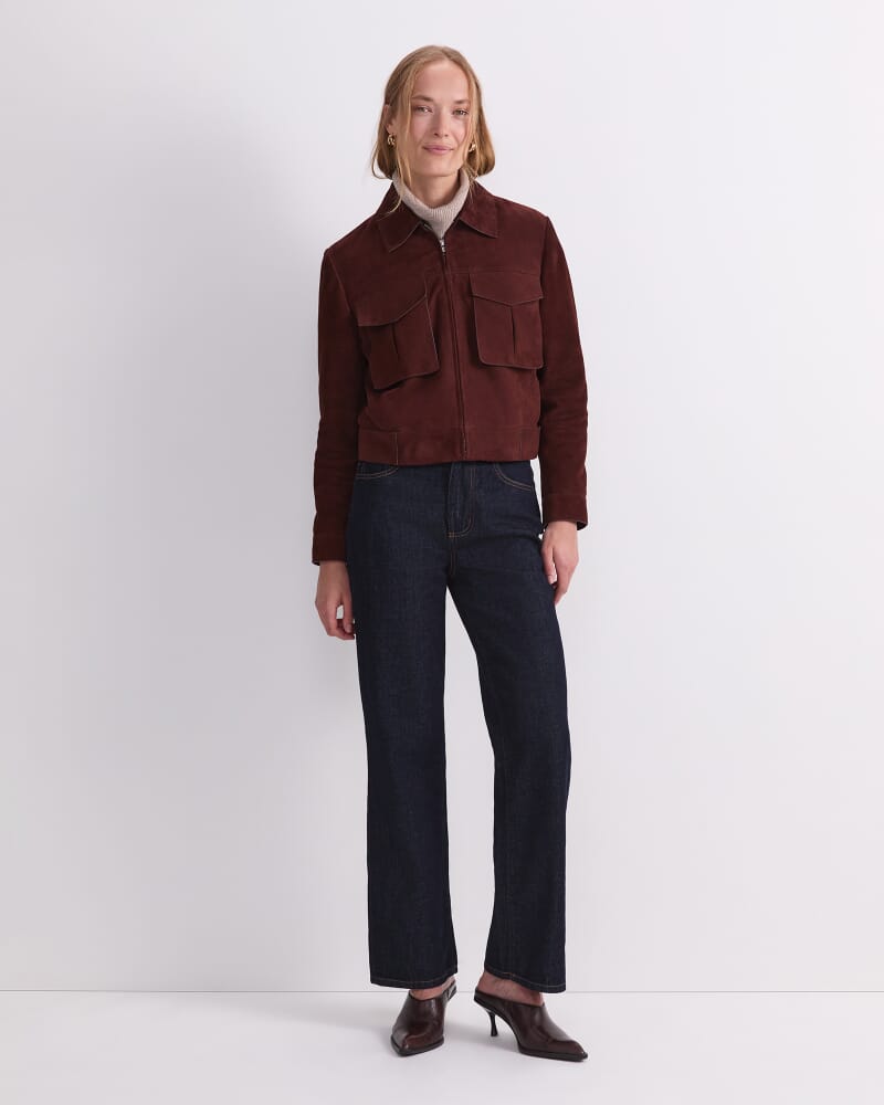 Lolita Suede Jacket in COGNAC