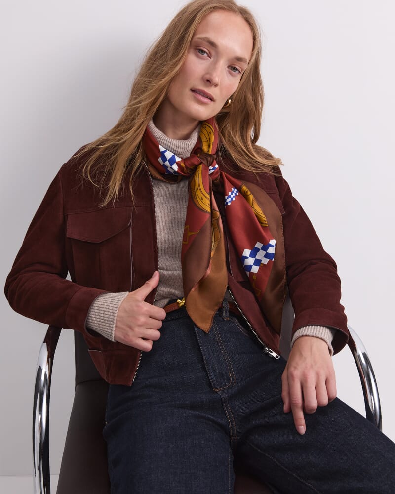 Lolita Suede Jacket in COGNAC
