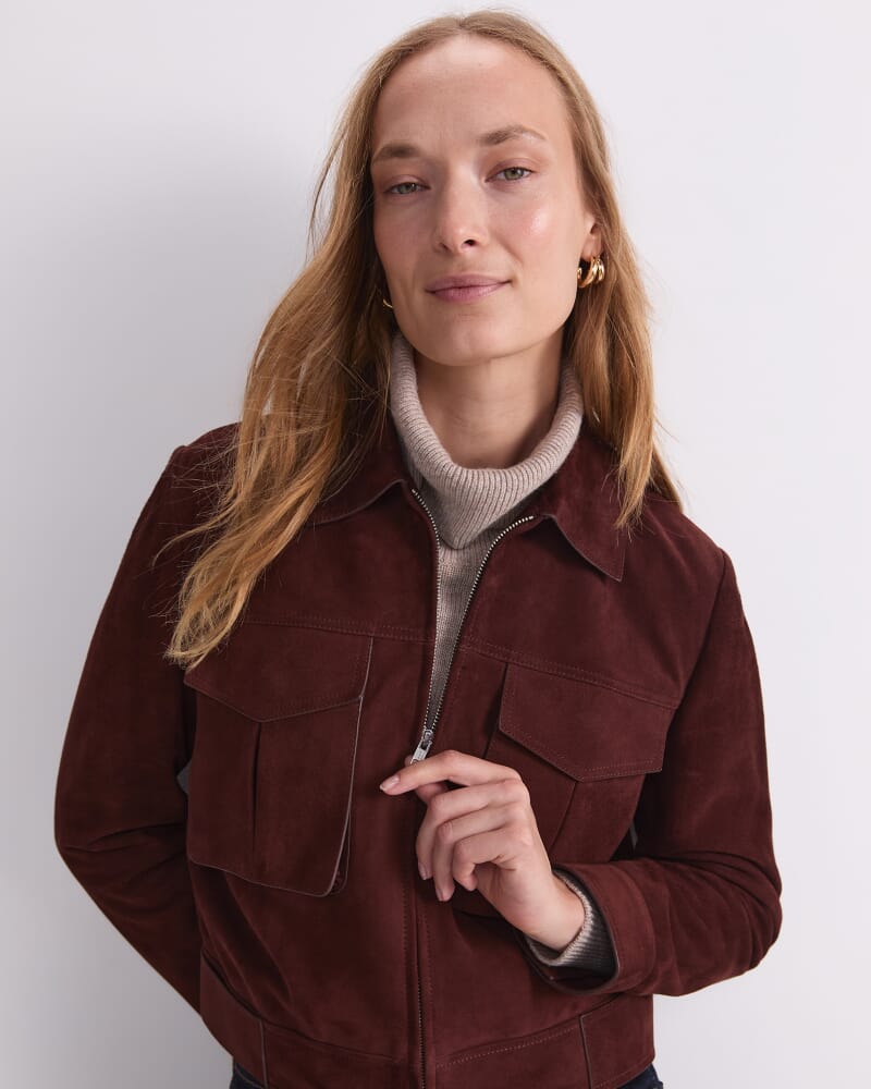 Lolita Suede Jacket in COGNAC