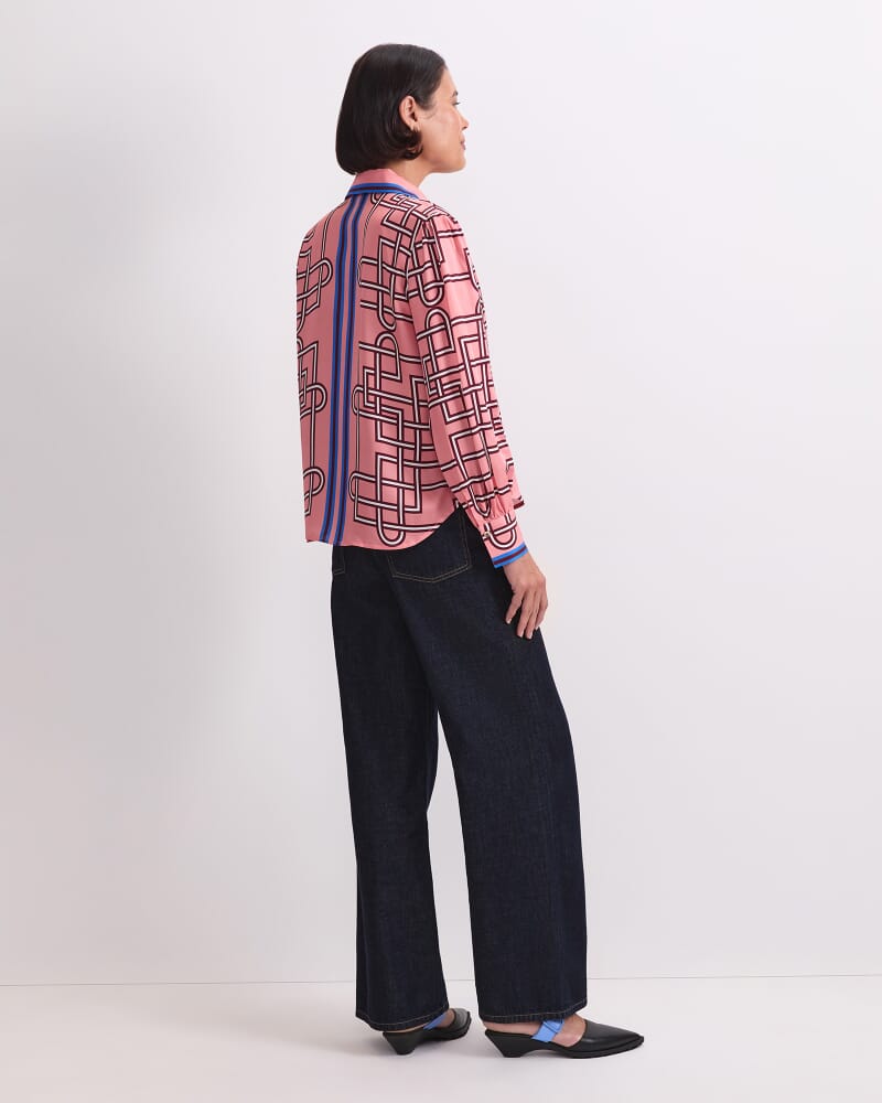 Rhodes Print Blouse in PEACH