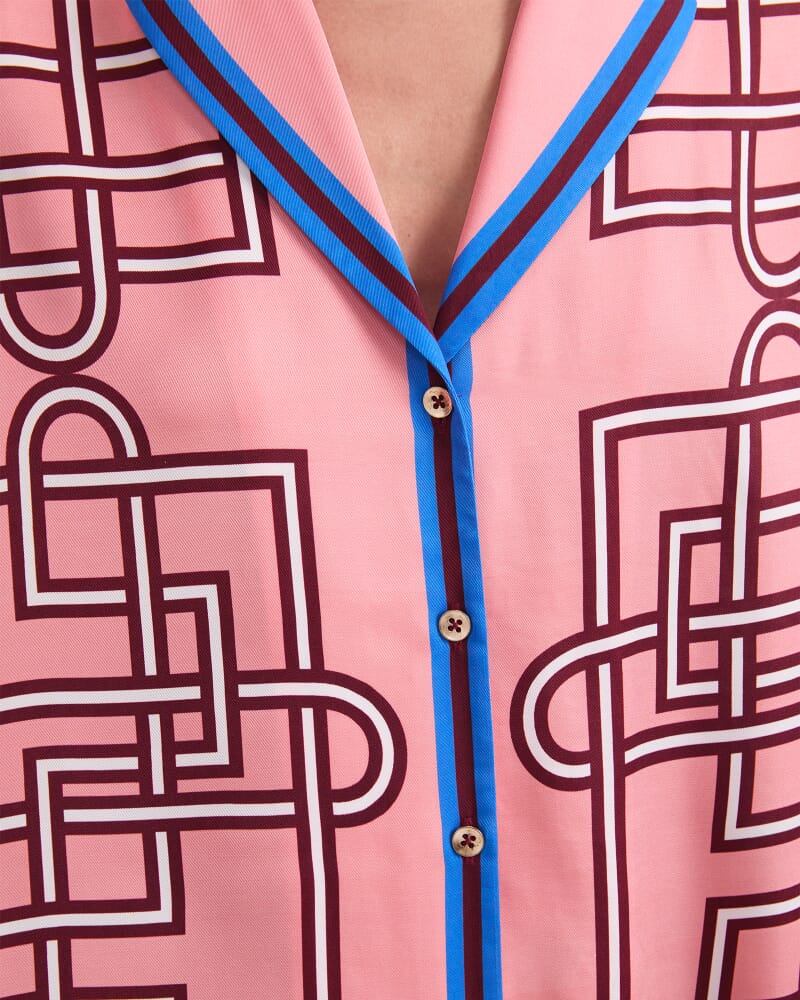 Rhodes Print Blouse in PEACH