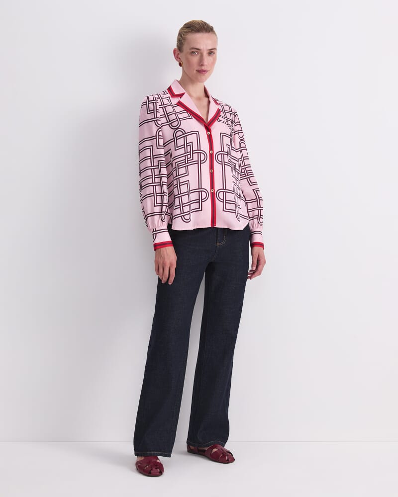 Rhodes Print Blouse in PINK MULTI