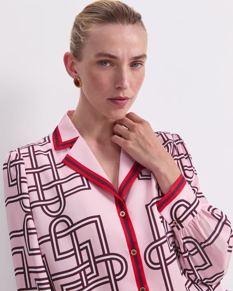 Rhodes Print Blouse in PINK MULTI