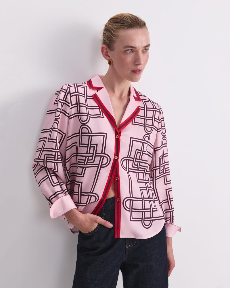 Rhodes Print Blouse in PINK MULTI