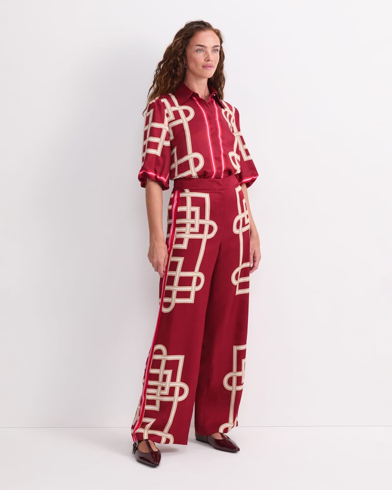 Rhodes Print Pant in PLUM MULTI