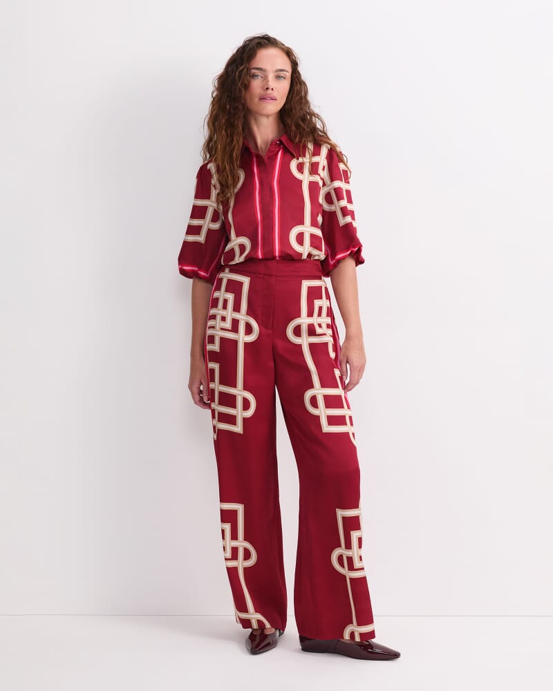 Rhodes Print Pant in PLUM MULTI