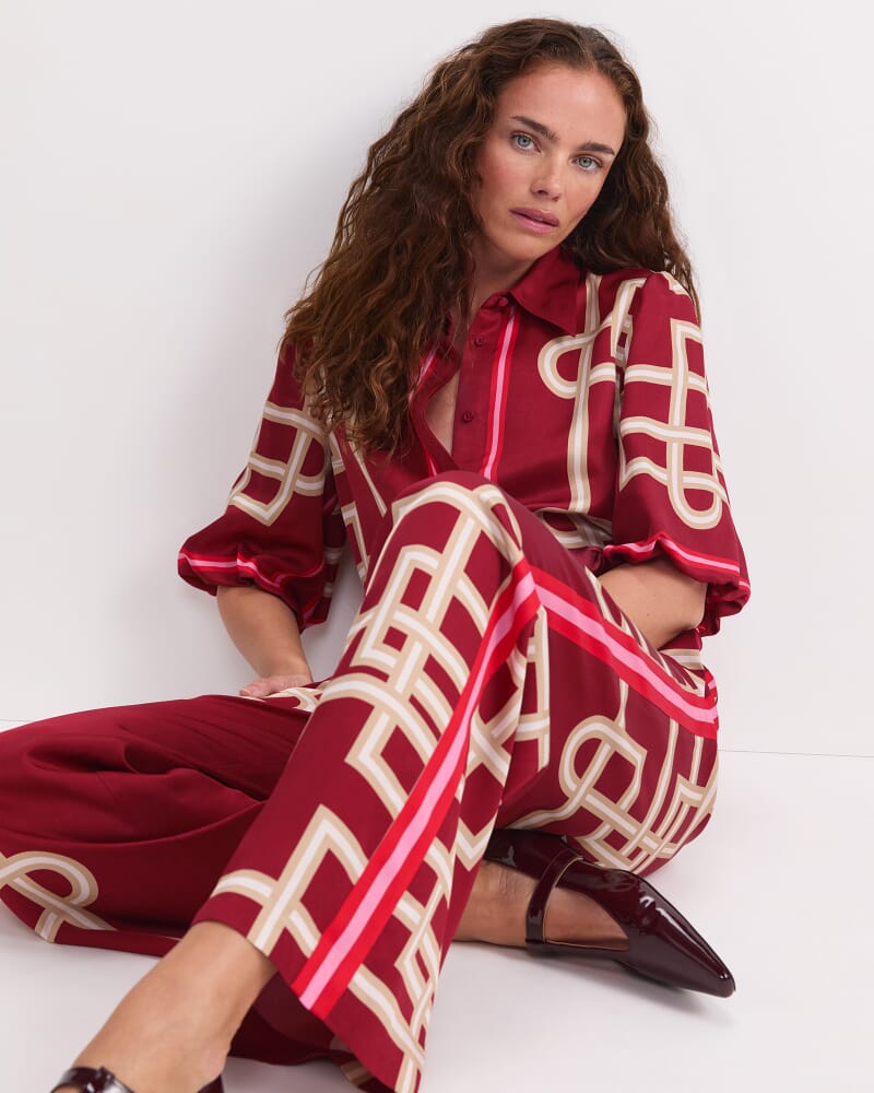 Rhodes Print Pant in PLUM MULTI