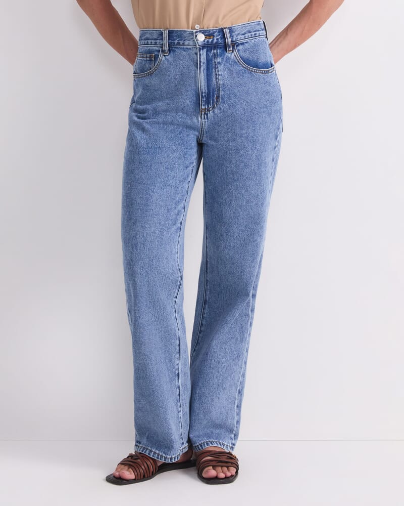Simmi Straight Leg Jean in MID BLUE